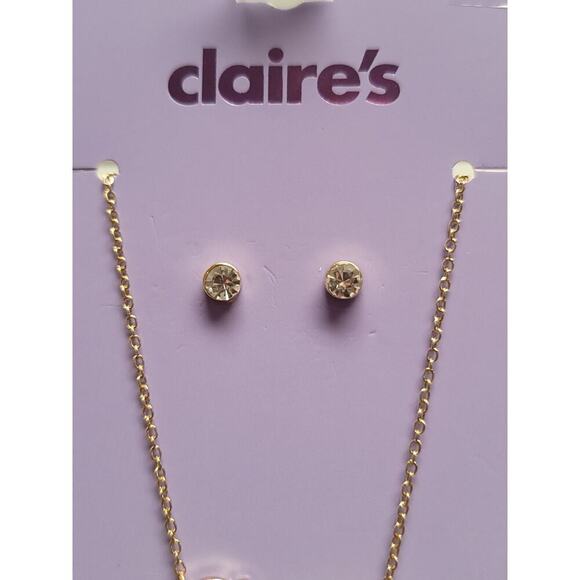 Claires Scorpio Necklace Jewelry Gold Earring Set Cubic Zirconia Girls Womens - Picture 3 of 5